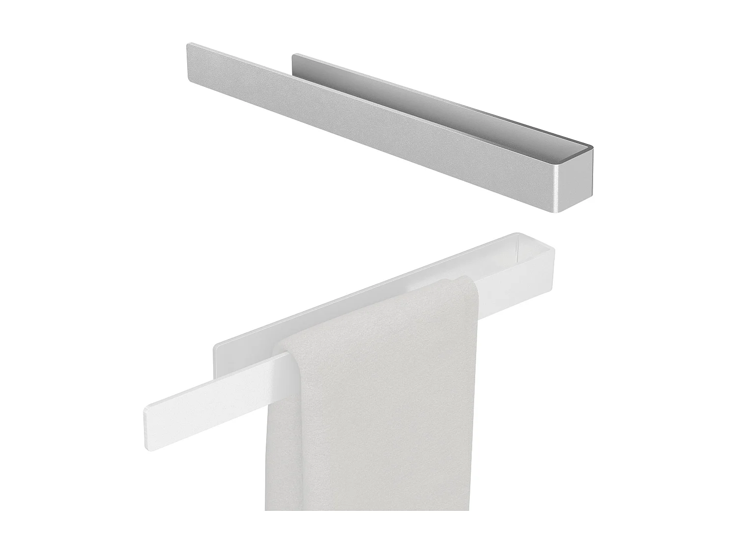 Lot de 2x porte-serviettes salle de bain support en aluminium  sans percer 40 cm