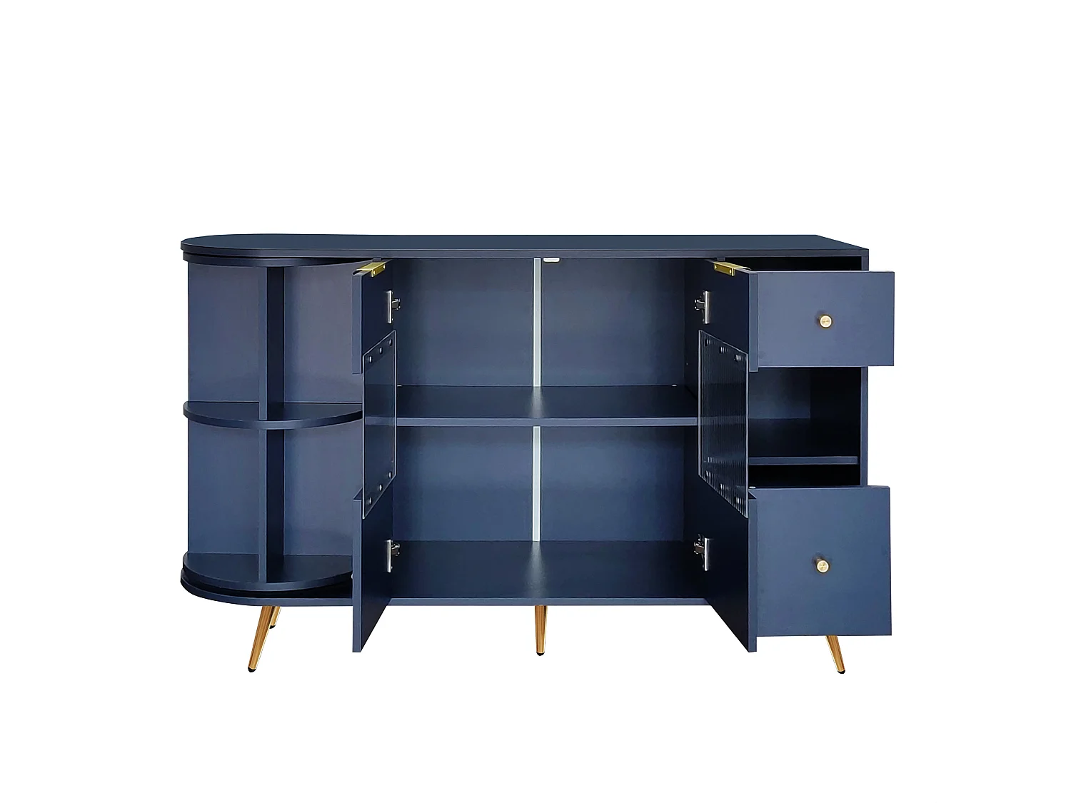 Dressoir met LED en multifunctionele opbergruimte - in MDF - moderne stijl - Blauw