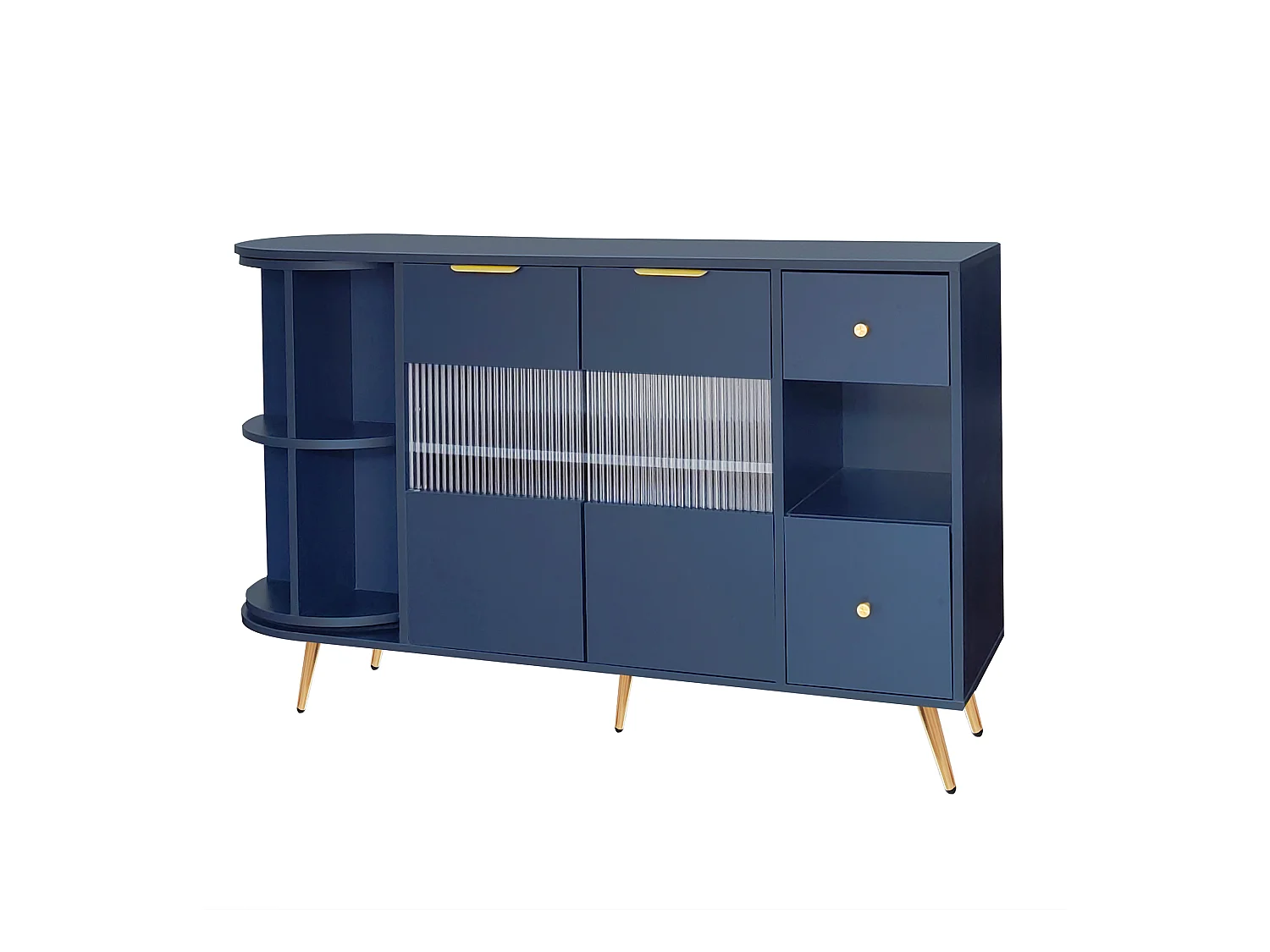 Dressoir met LED en multifunctionele opbergruimte - in MDF - moderne stijl - Blauw