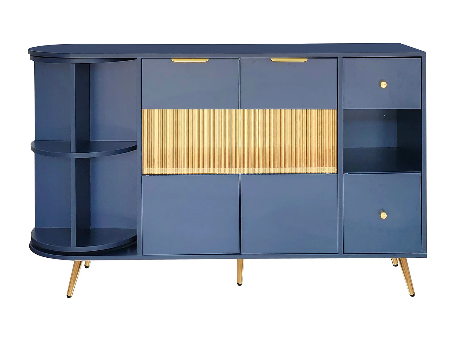 Buffet avec LED et rangements multifonctionnels - en MDF - style moderne - Bleu
