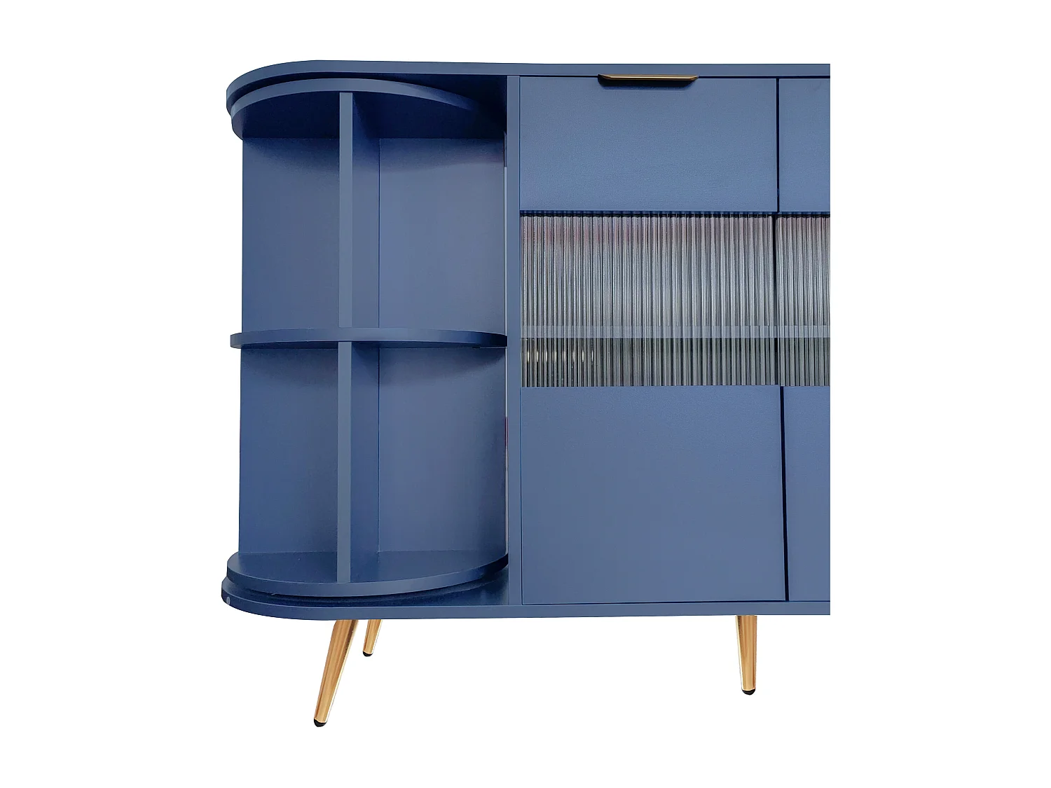 Buffet avec LED et rangements multifonctionnels - en MDF - style moderne - Bleu