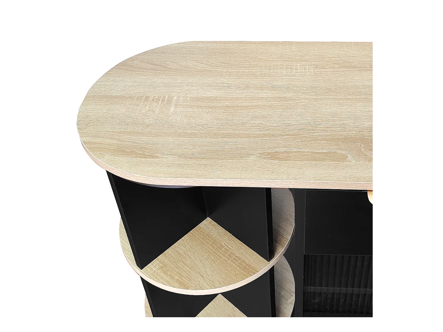 Aparador con LED y almacenaje multifuncional - en MDF - estilo moderno - Negro