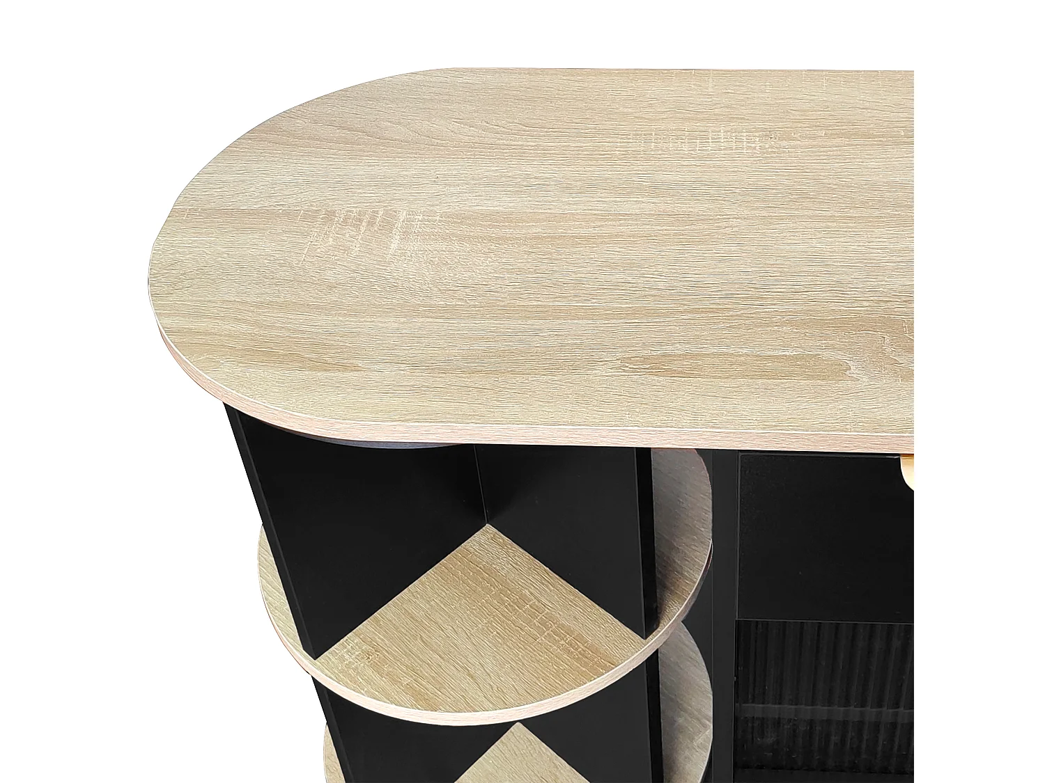 Bufet z LED i wielofunkcyjnymi schowkami - z MDF - styl nowoczesny - Czarny