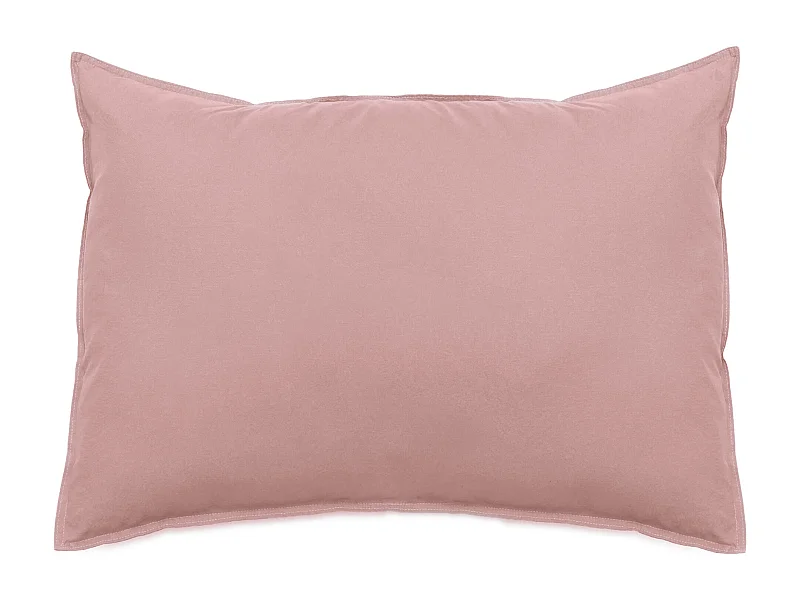 Taie d'oreiller lin et coton 50x70 cm collection OPERA couleur rose