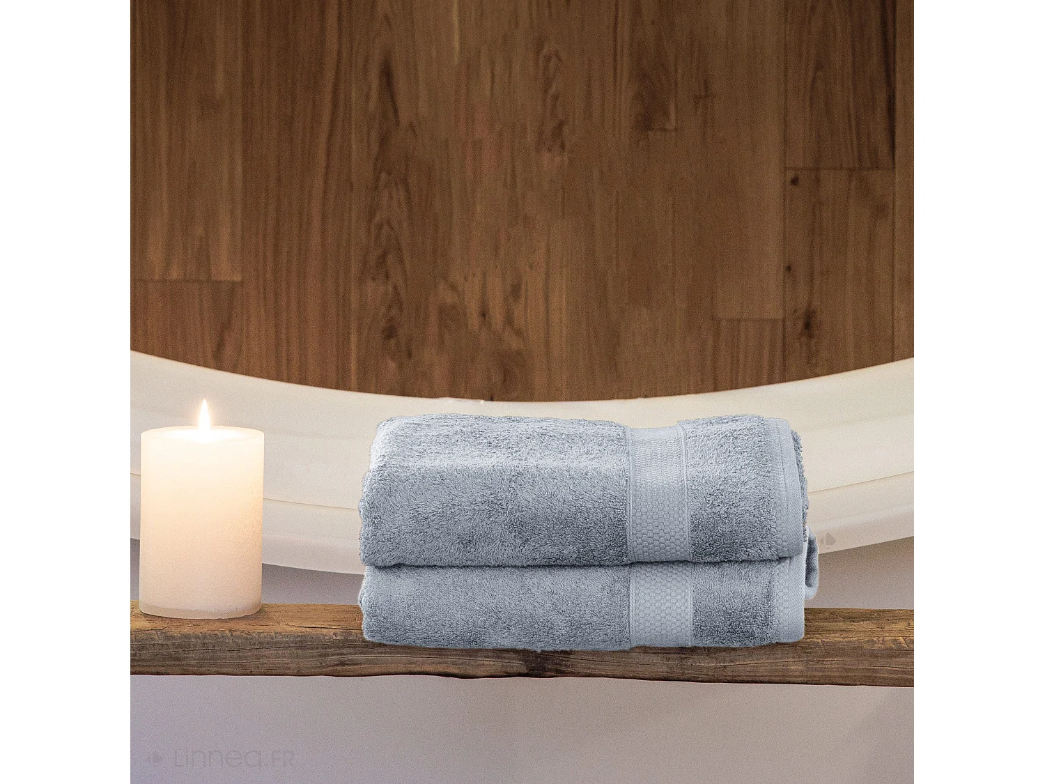 Drap de douche coton 550 g/m2 70x130 cm NAÏA bleu Glacier