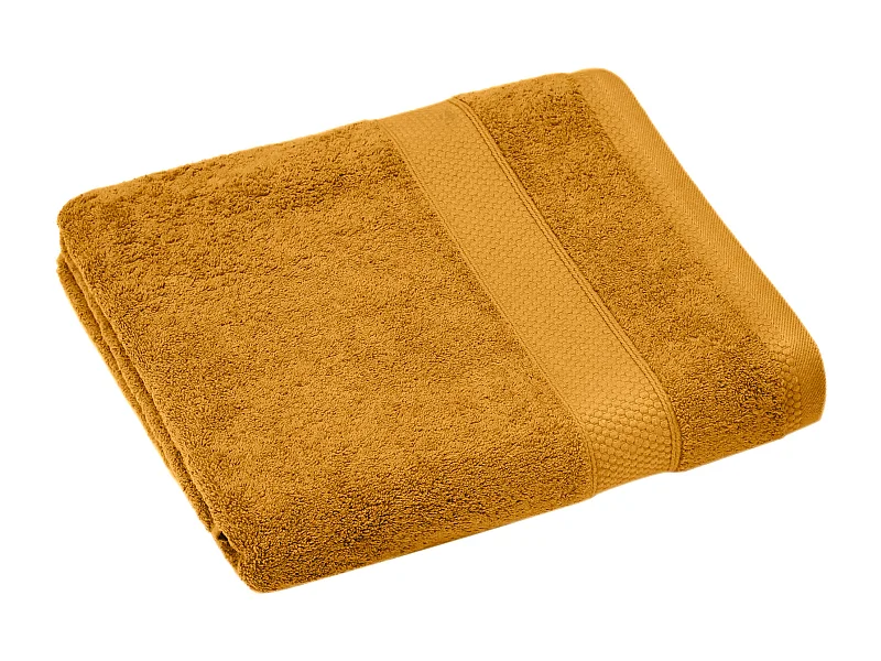 Drap de douche coton 550 g/m2 70x130 cm NAÏA jaune Curry