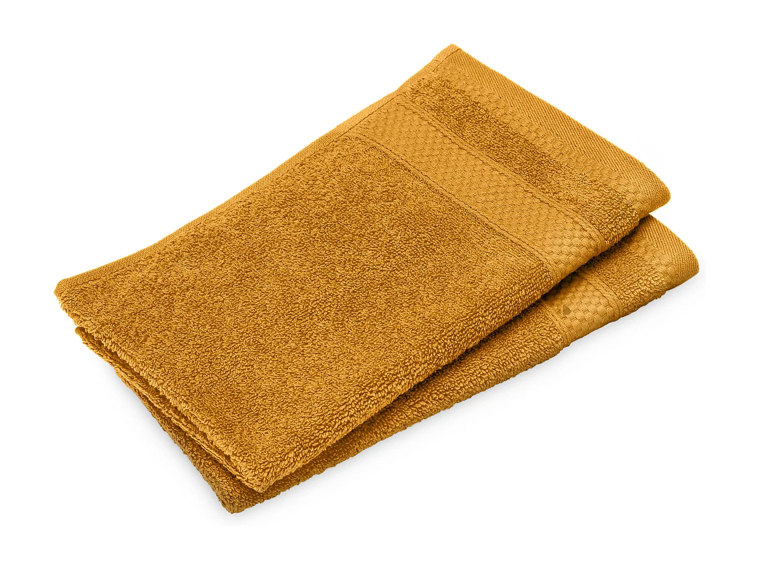 Lot de 2 serviettes invité coton 550 g/m2 30x50cm NAÏA jaune Curry