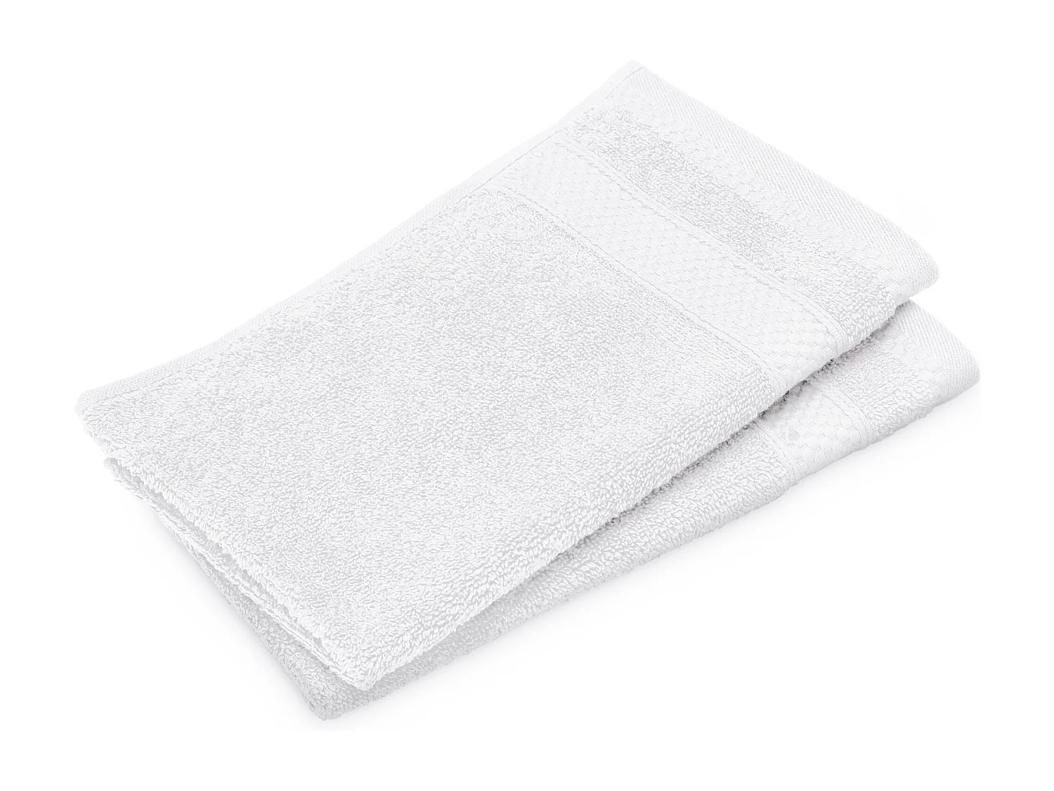 Lot de 2 serviettes invité coton 550 g/m2 30x50cm NAÏA Blanc