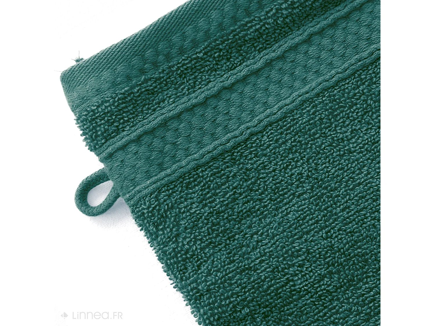 Lot de 2 gants de toilette coton 550 g/m2 NAÏA bleu Paon