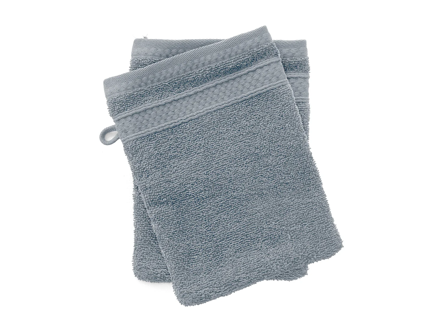 Lot de 2 gants de toilette coton 550 g/m2 NAÏA bleu Glacier