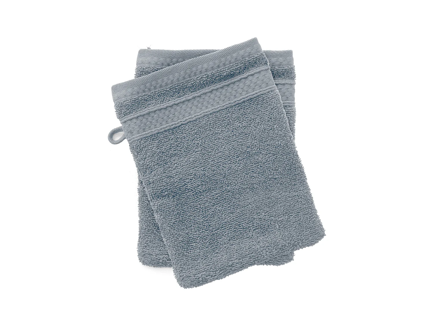 Lot de 2 gants de toilette coton 550 g/m2 NAÏA bleu Glacier