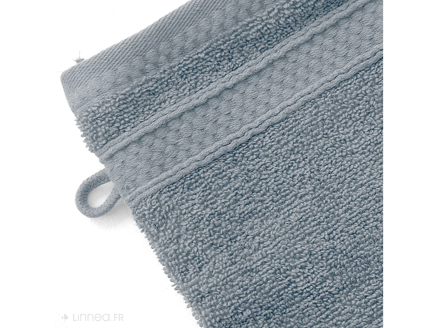 Lot de 2 gants de toilette coton 550 g/m2 NAÏA bleu Glacier