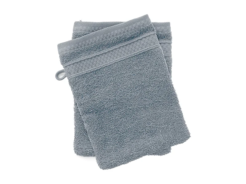 Lot de 2 gants de toilette coton 550 g/m2 NAÏA bleu Glacier