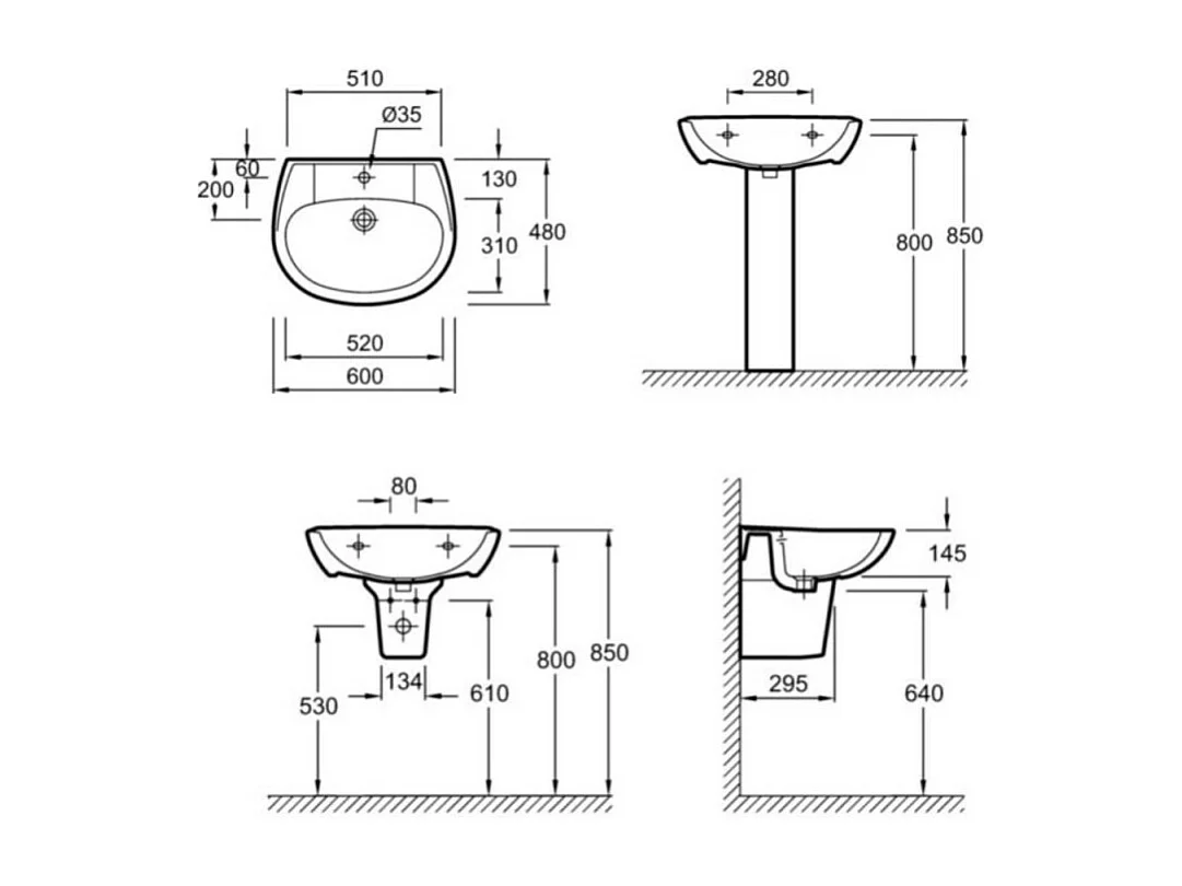Lavabo céramique JACOB DELAFON Brive