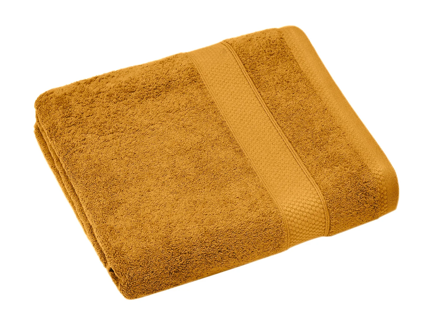 Drap de bain coton 550 g/m2 95x140 cm collection NAÏA jaune Curry