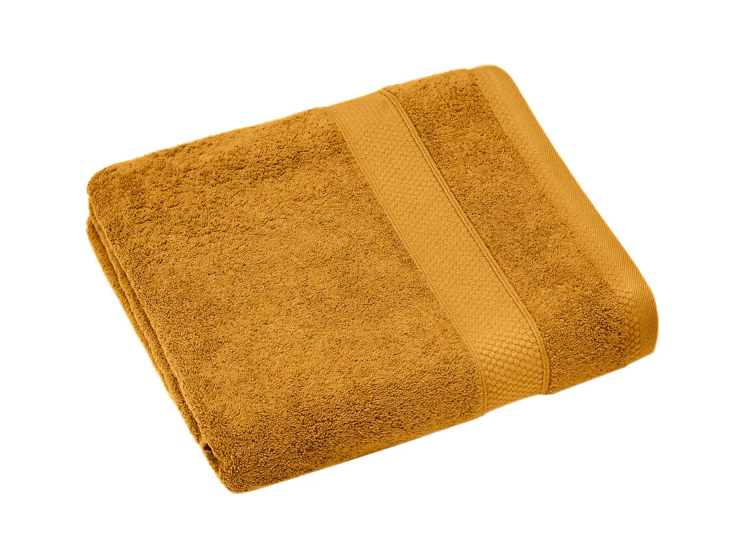Drap de bain coton 550 g/m2 95x140 cm collection NAÏA jaune Curry