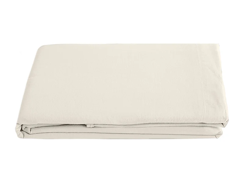 Drap plat lin et coton 270x300 cm collection OPERA beige ivoire