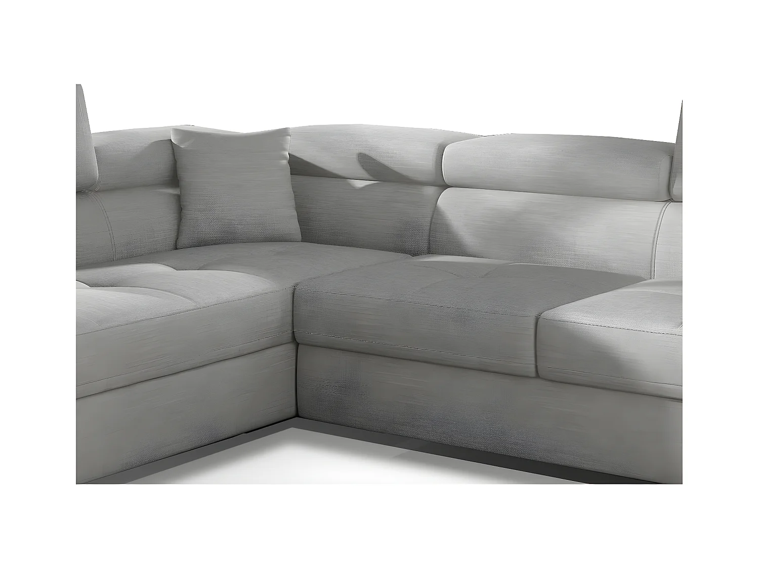 Canapé d'angle convertible - en tissu luxe 5 places, ANNECY TISSU, couleur gris, angle gauche