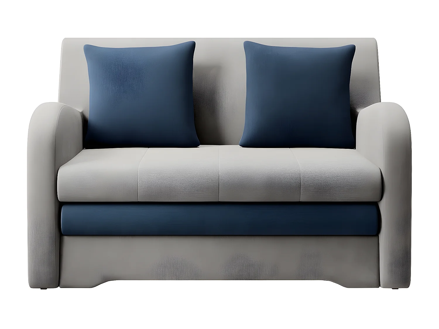 Omvormbare fluwelen bank in grijs en blauw met opbergruimte en optimaal comfort, ARIEL