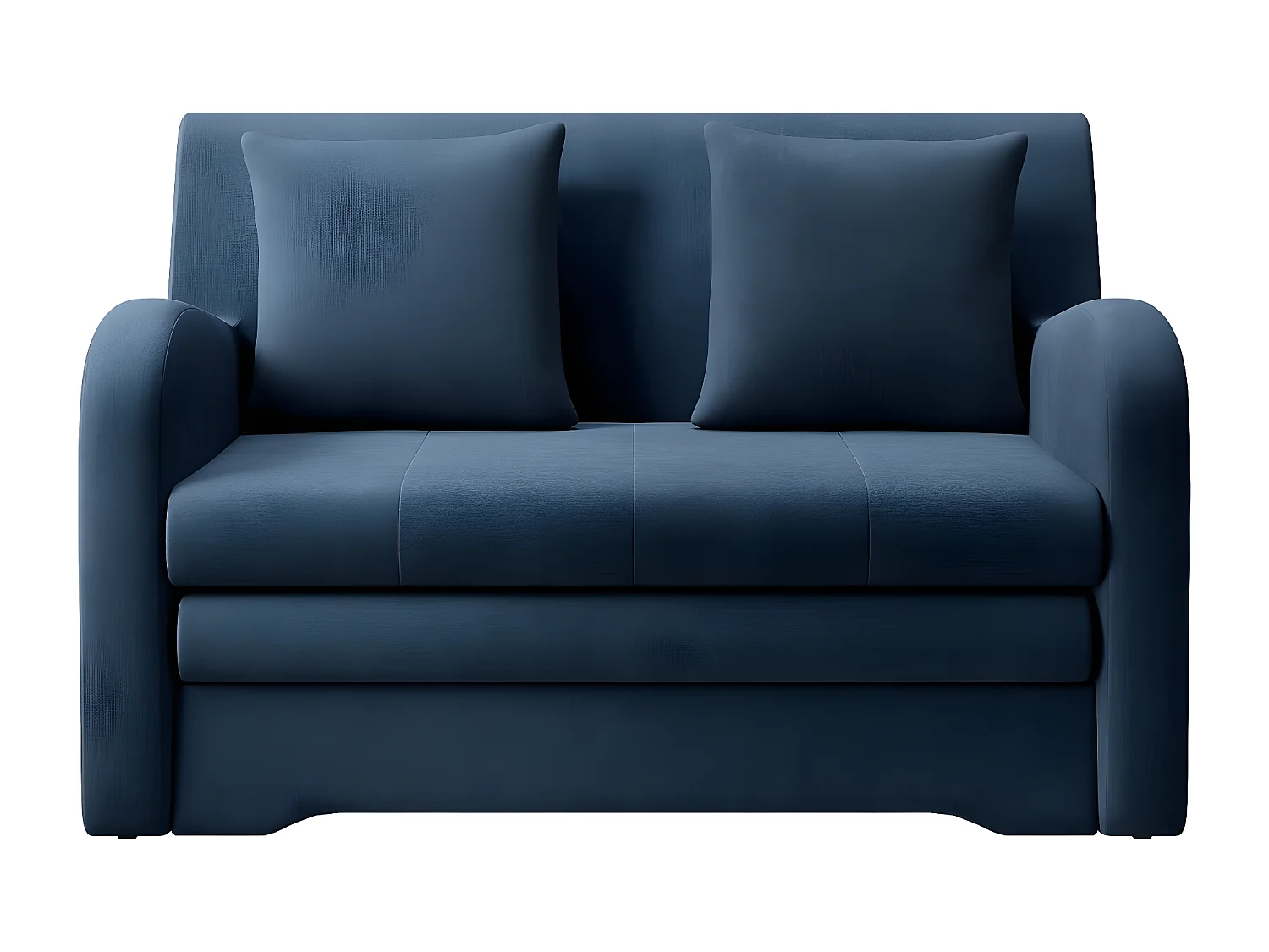 Joli canapé convertible avec rangement en velours bleu foncé, ARIEL