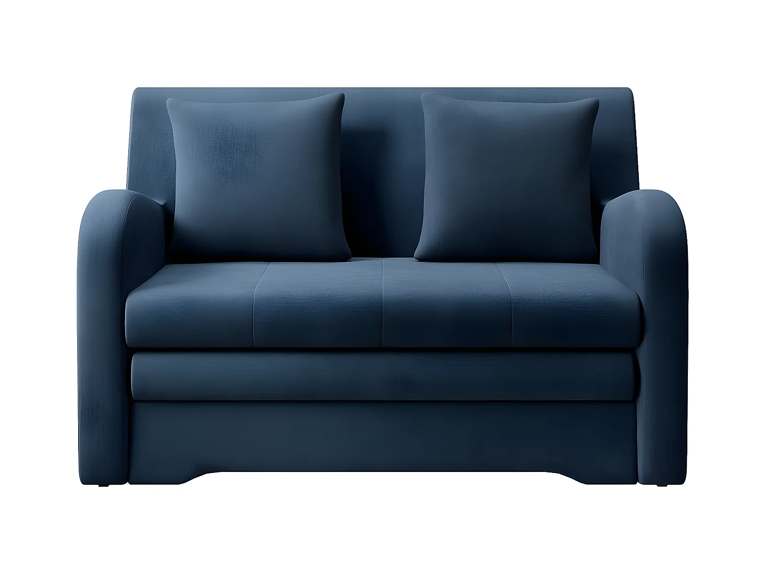 Joli canapé convertible avec rangement en velours bleu foncé, ARIEL