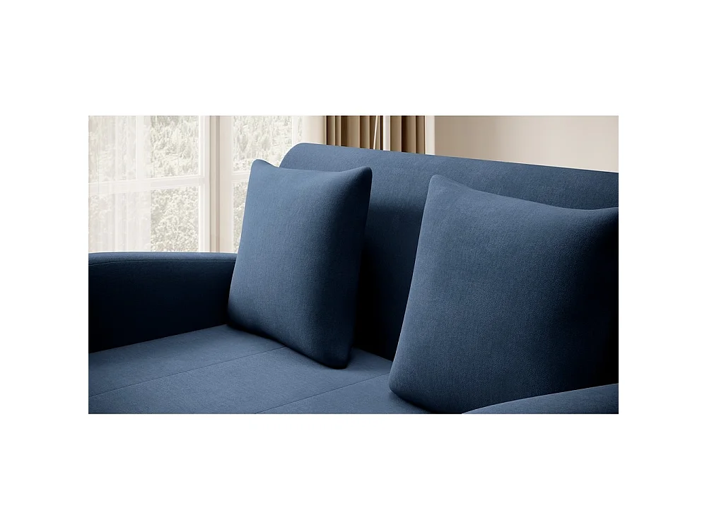 Donkerblauwe fluwelen slaapbank met opbergruimte en comfort, ARIEL