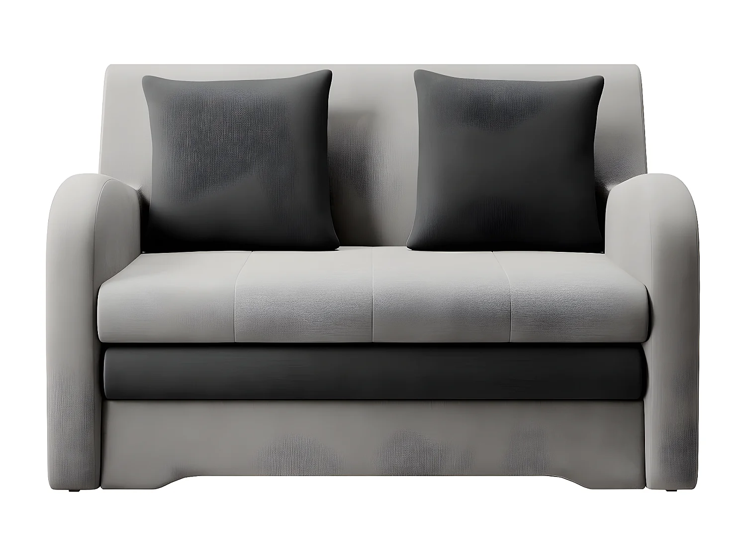 Joli canapé convertible avec rangement en velours gris clair / gris foncé, ARIEL