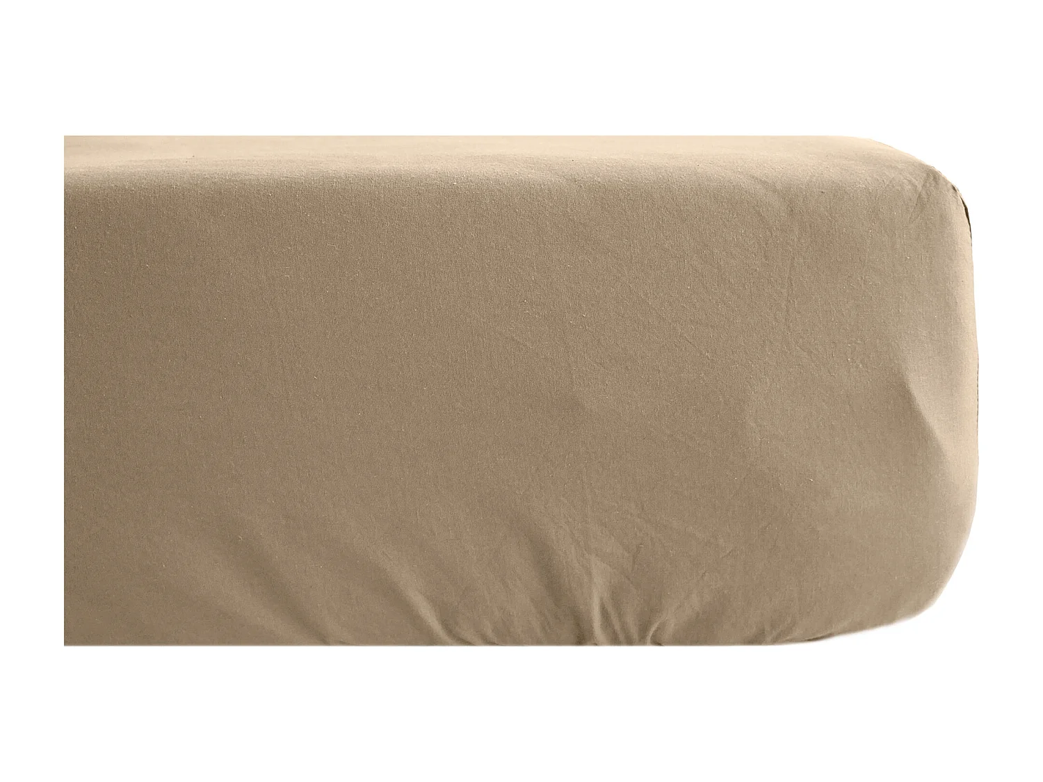 Drap housse 160x200 cm mousseline de coton OPERA marron camel