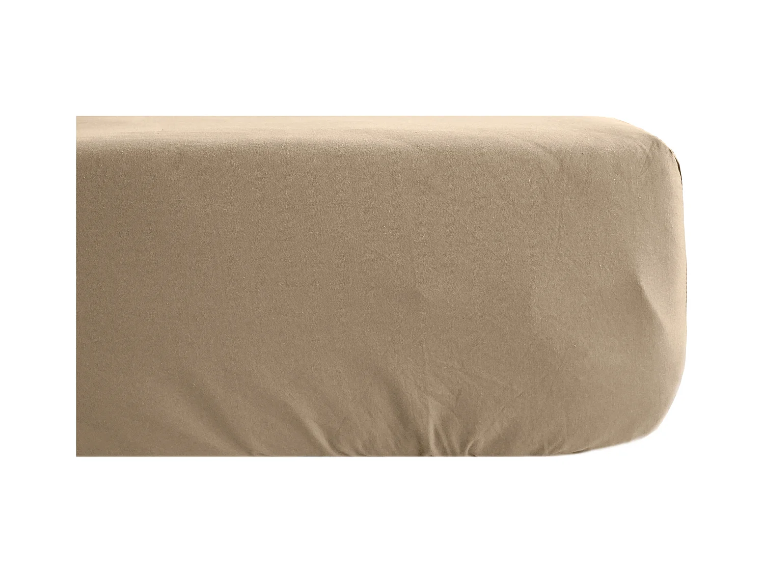 Drap housse 160x200 cm mousseline de coton OPERA marron camel