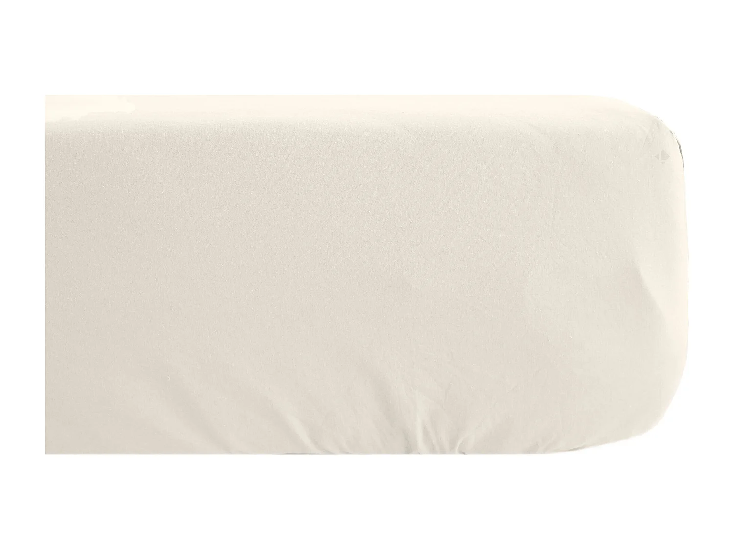 Drap housse 160x200 cm mousseline de coton OPERA beige ivoire