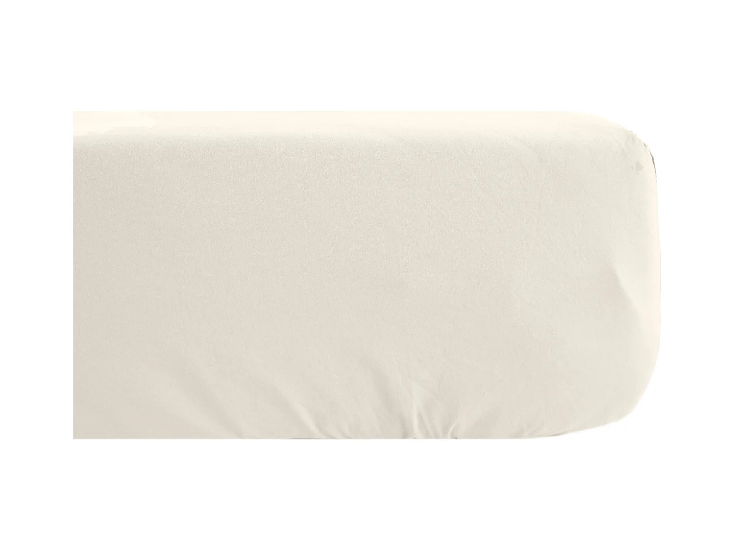 Drap housse 160x200 cm mousseline de coton OPERA beige ivoire