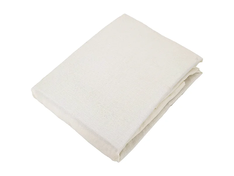 Drap housse 160x200 cm mousseline de coton OPERA beige ivoire