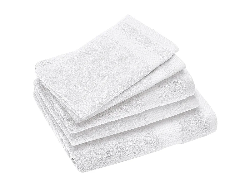Parure de bain coton 550 g/m2 collection NAÏA par lot de 5 Blanc