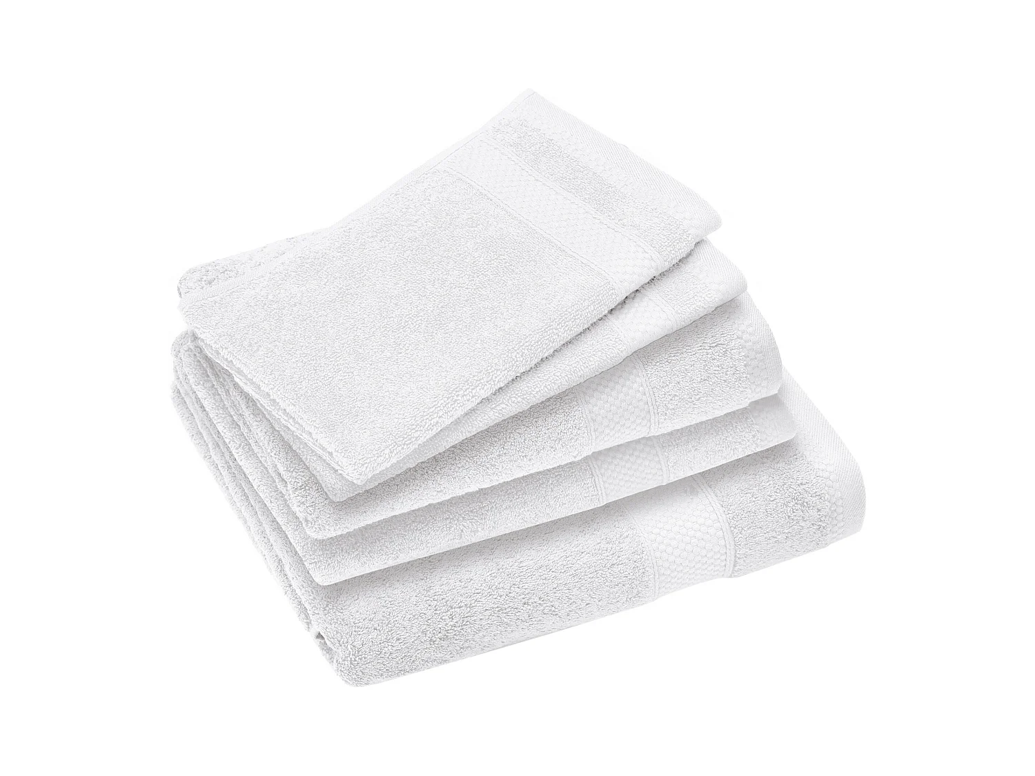 Parure de bain coton 550 g/m2 collection NAÏA par lot de 5 Blanc