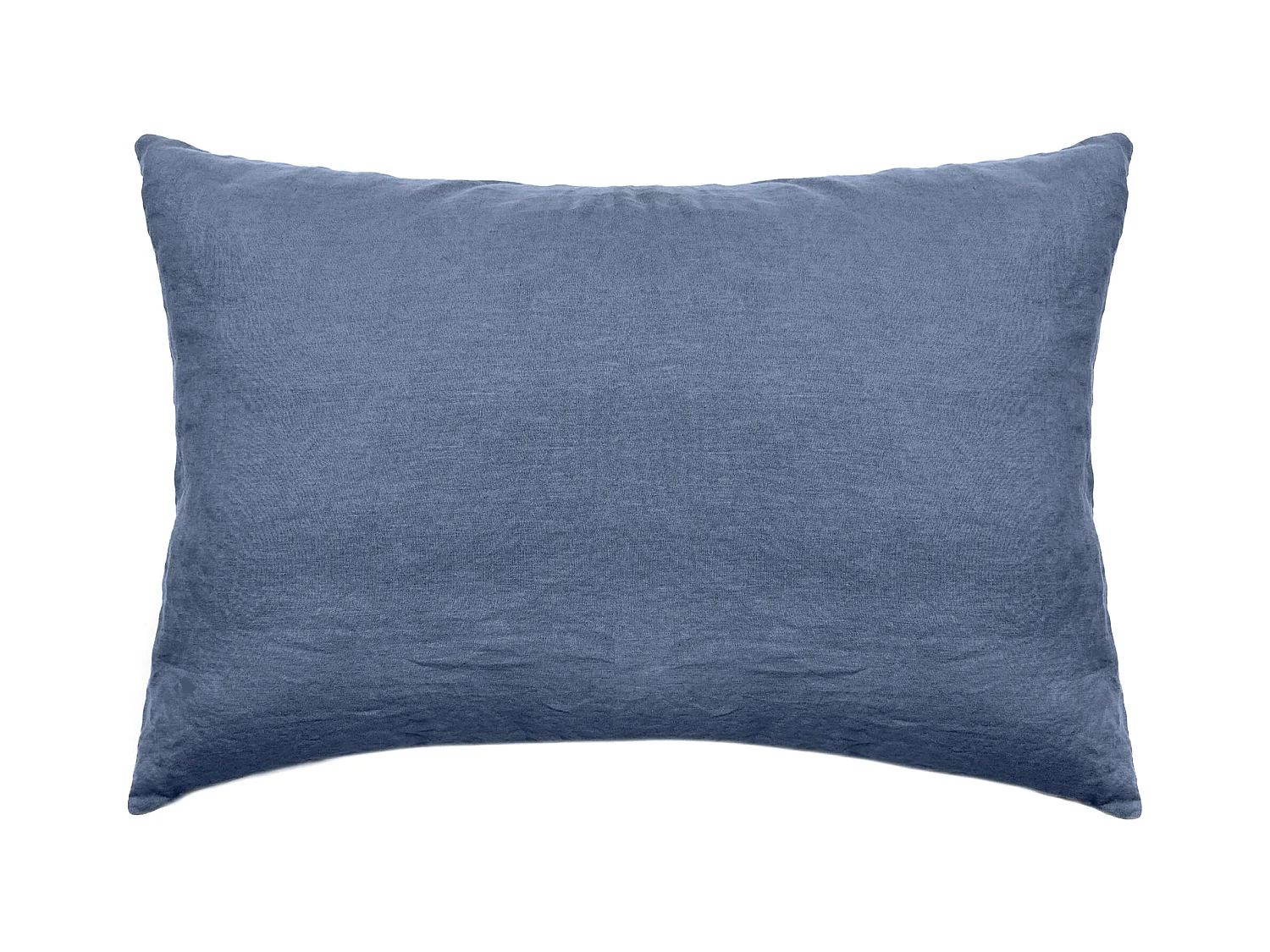 Taie d'oreiller 50x70 cm pur coton lavé PALACE bleu indigo
