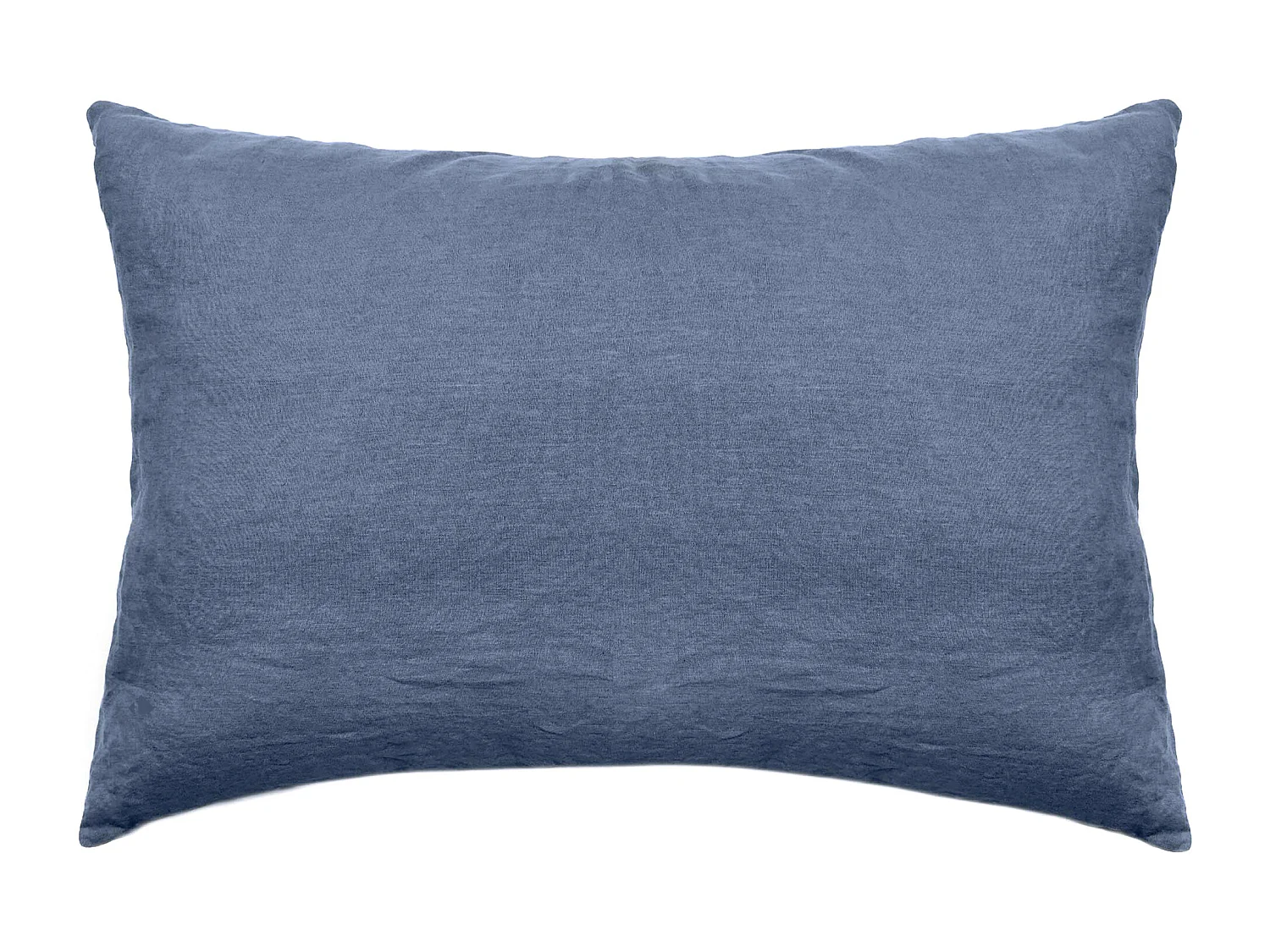Taie d'oreiller PALACE pur coton lavé 50x70 cm uni bleu indigo