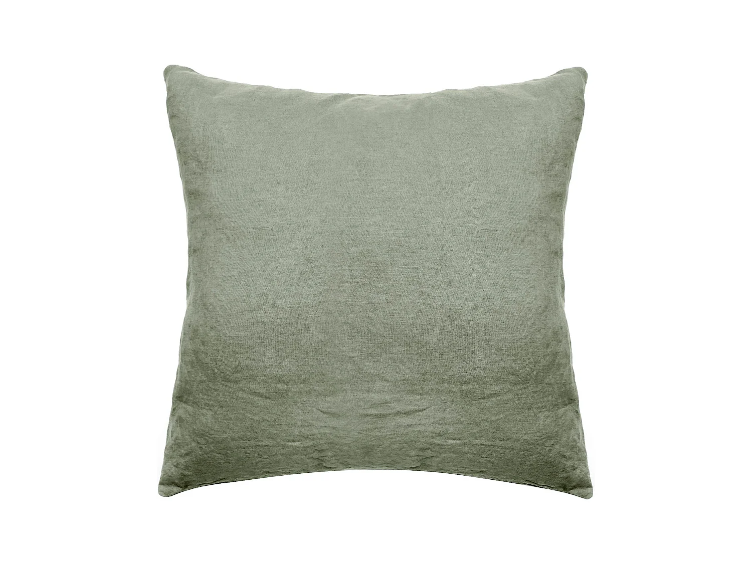 Taie d'oreiller 65x65 cm pur coton lavé PALACE vert sauge