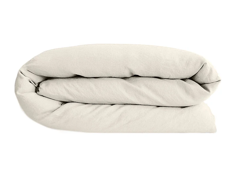 Housse de couette lin et coton 260x240 cm collection OPERA beige ivoire