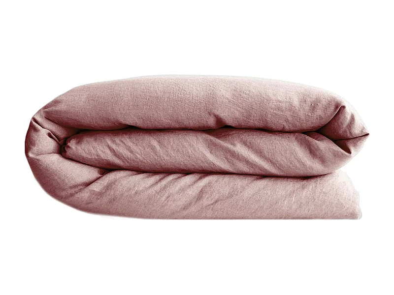 Housse de couette 200x200 cm pur coton lavé PALACE rose