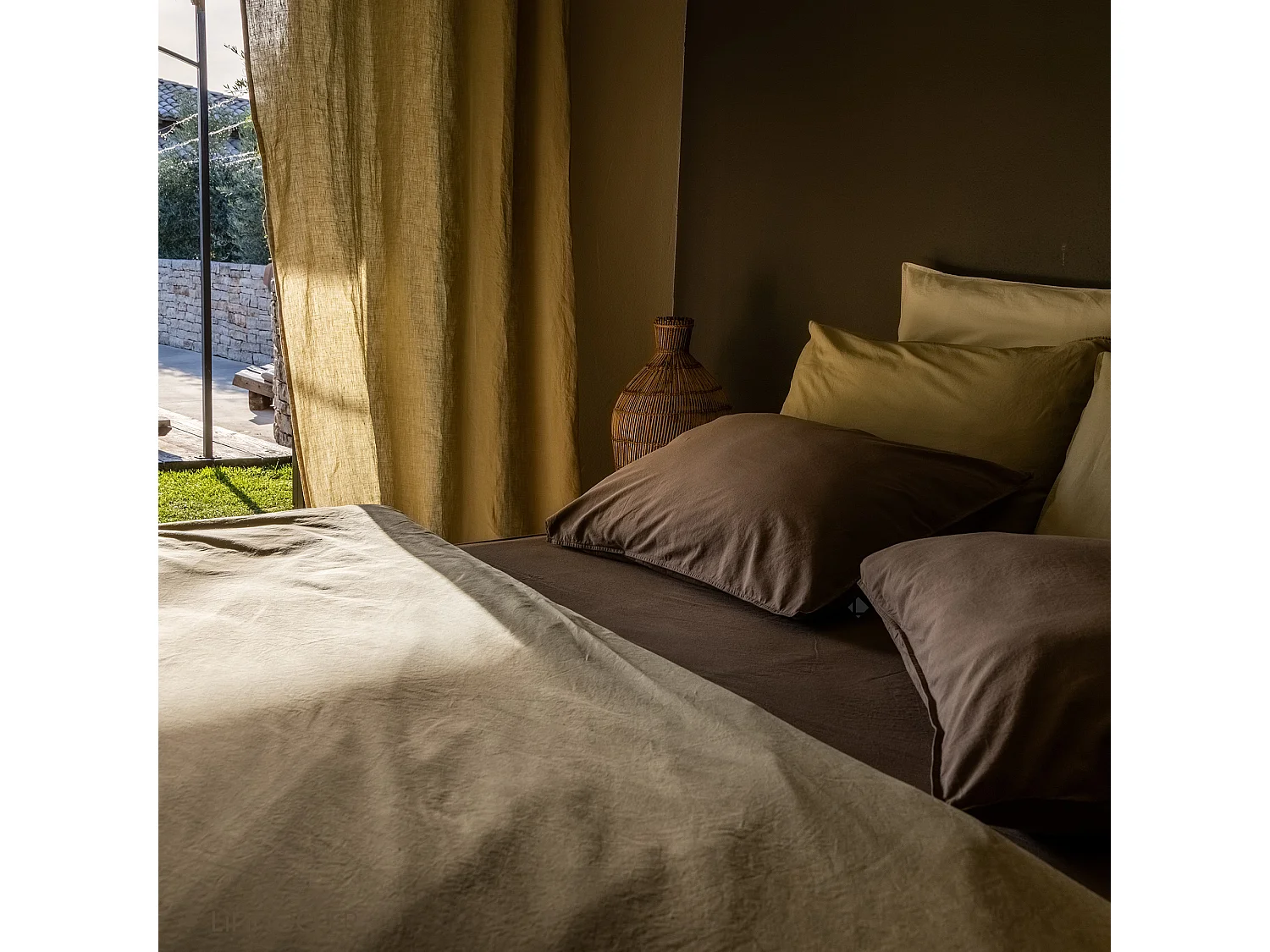 Housse de couette 200x200 cm pur coton lavé PALACE rose