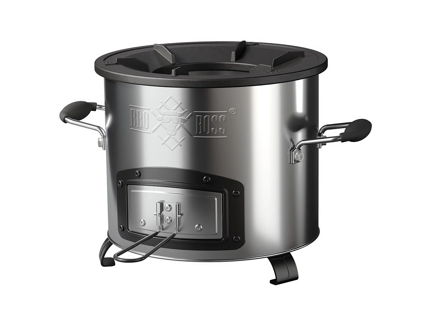 Four-fusée fonte argent Ø 26cm four à bois charbon BBQ poêle à griller camping