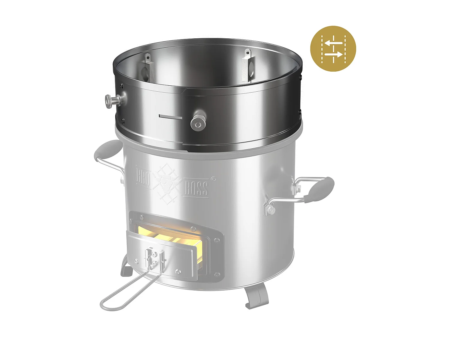 Anello di alimentazione per BBQ Rocket Stove Anello di fuoco in acciaio inox Ø 2