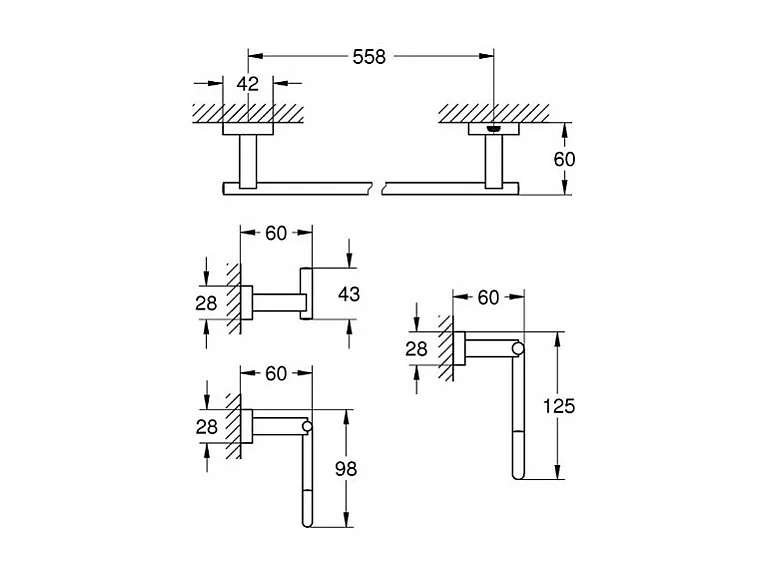 GROHE Set d'accessoires Essentials Cube 40778001, chrome