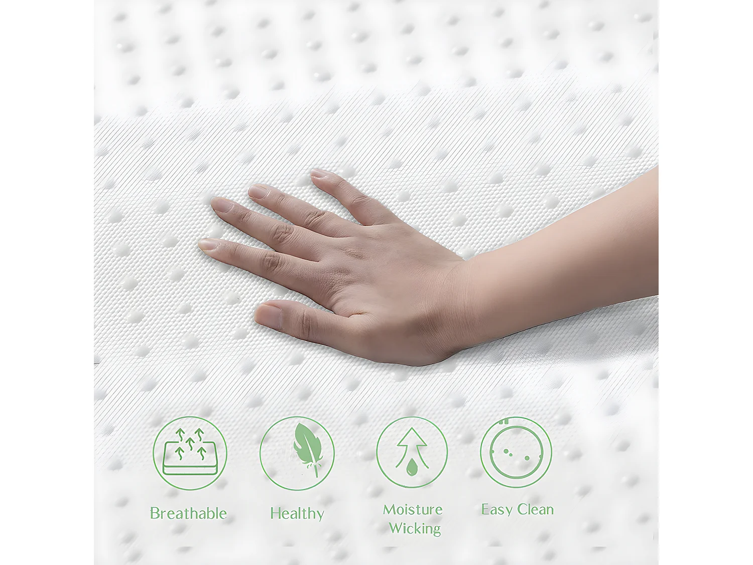 Matelas, couvre-lit avec particules antidérapantes et poignées certifié Oeko-Tex ergonomique respirant et durable dureté H3 90x200 cm