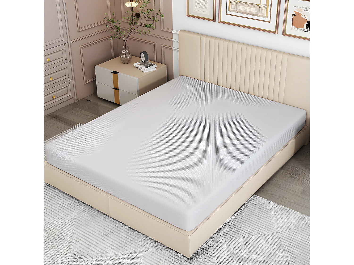Matelas, couvre-lit avec particules antidérapantes et poignées certifié Oeko-Tex ergonomique respirant et durable dureté H3 140x200 cm