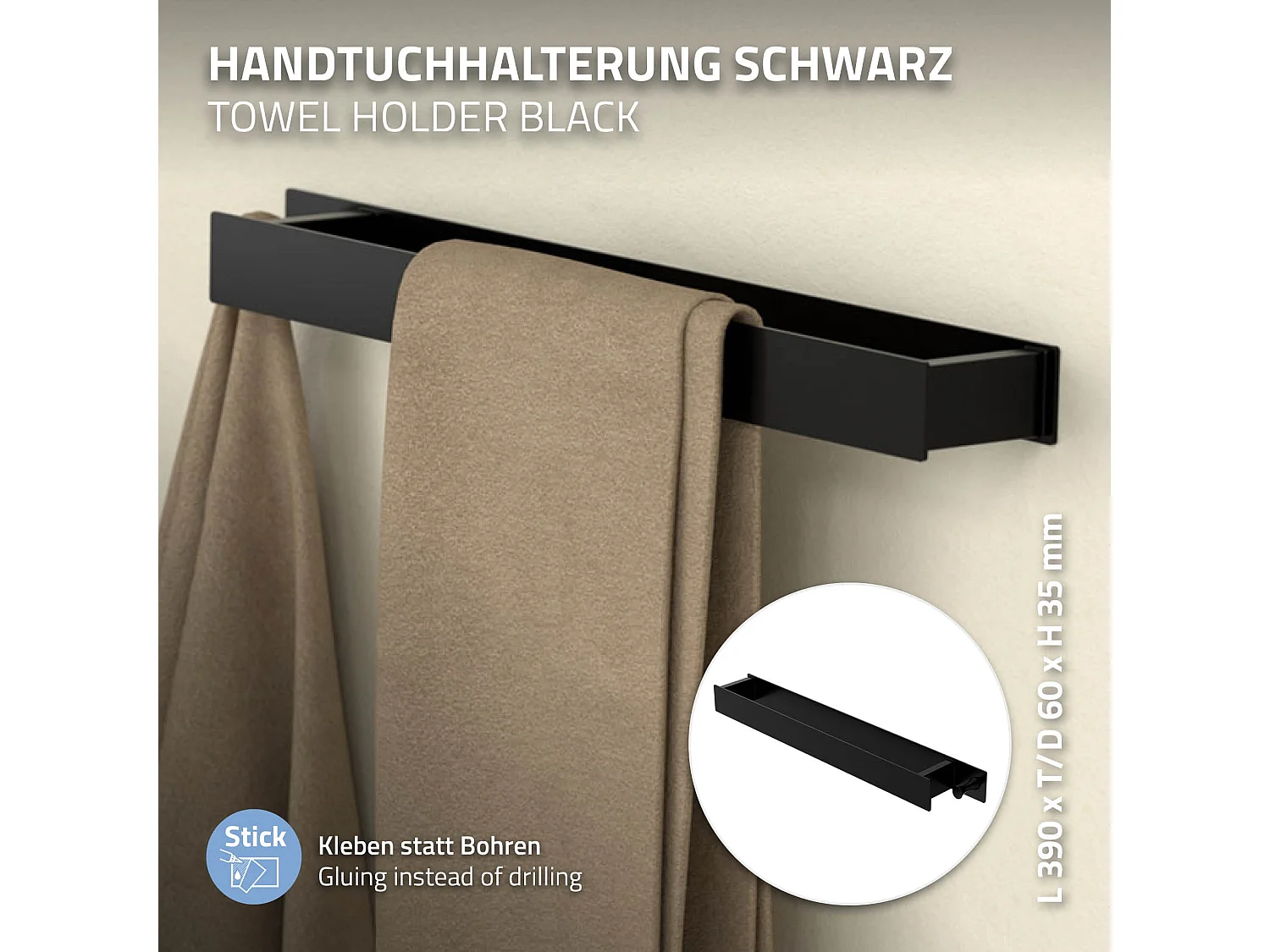 2 portasalviette senza foratura Portasalviette da bagno Supporto a muro in accia