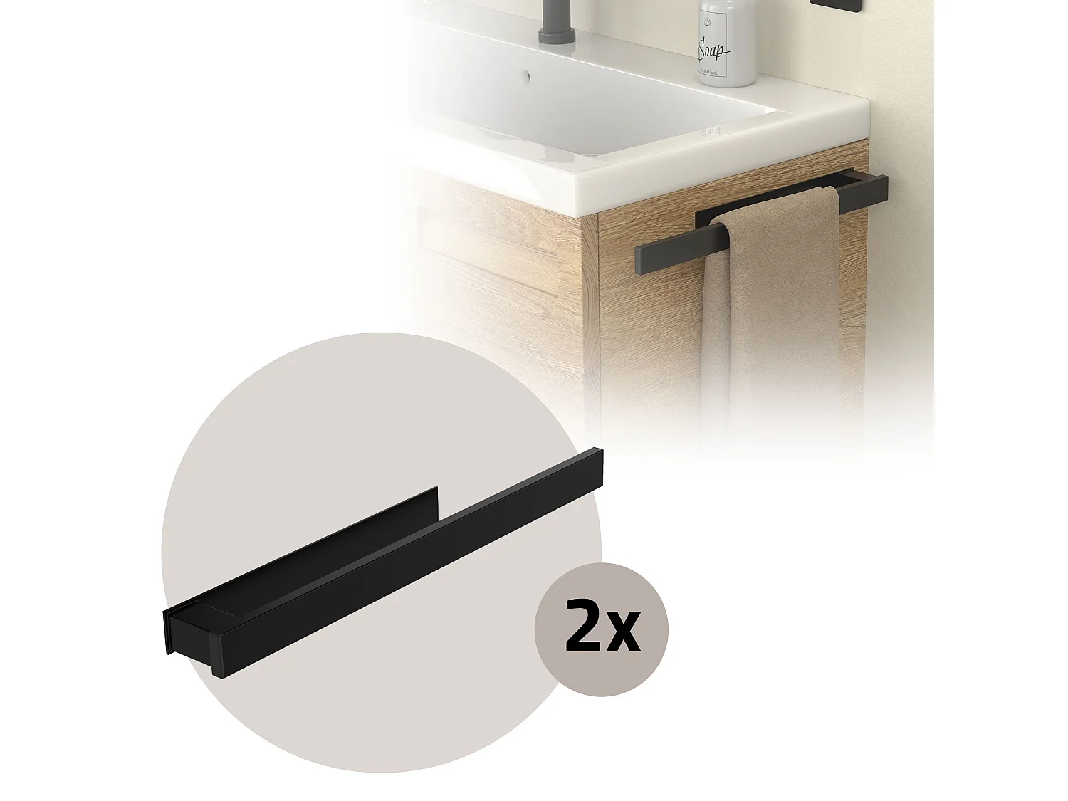 2 portasalviette senza foratura Portasalviette da bagno Supporto a muro in accia