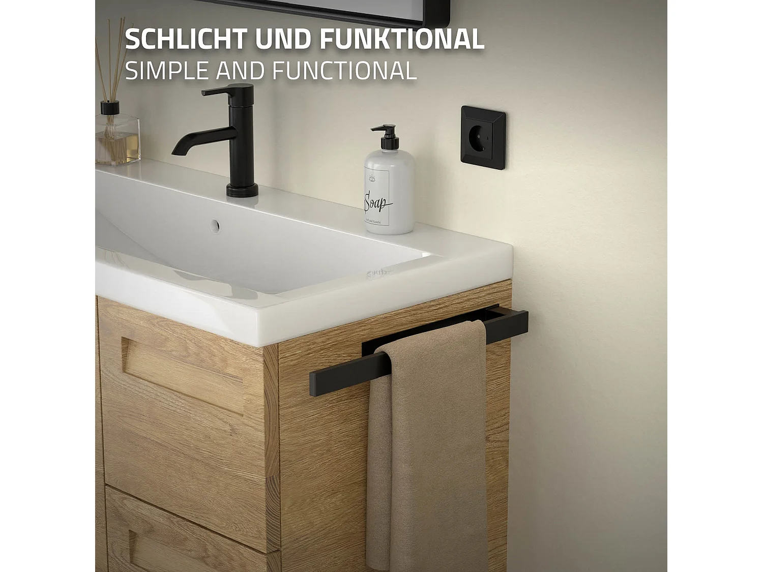 2 portasalviette senza foratura Portasalviette da bagno Supporto a muro in accia