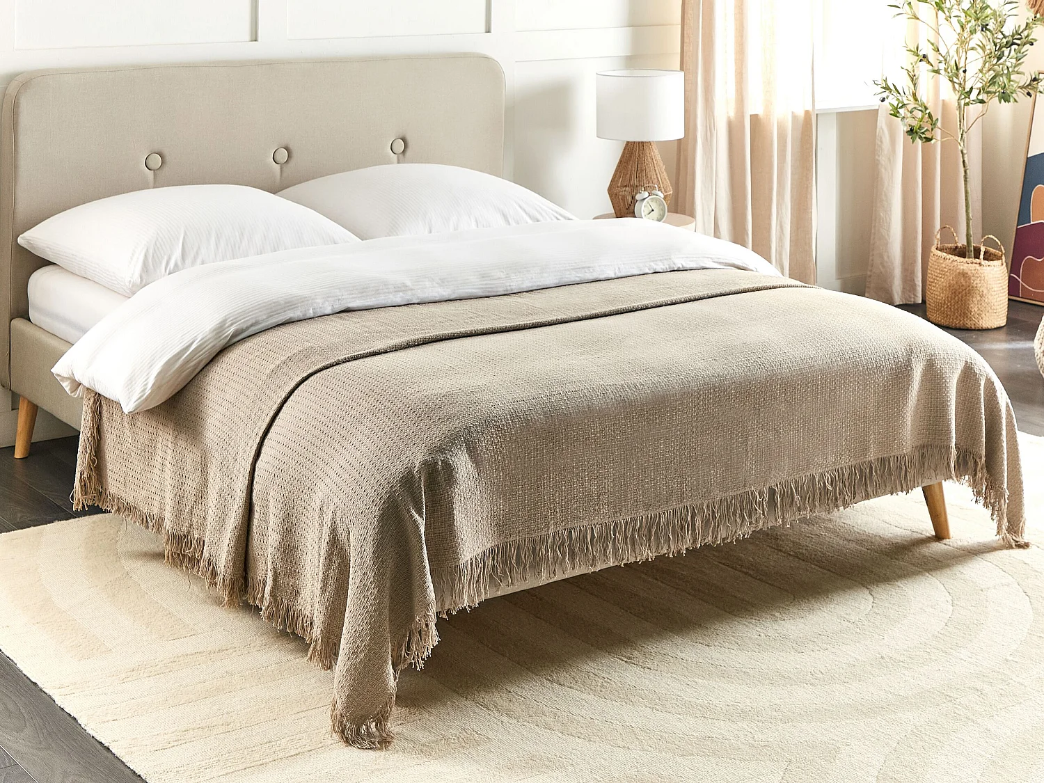 Couvre-lits YERBENT Coton 220 x 240 cm Taupe