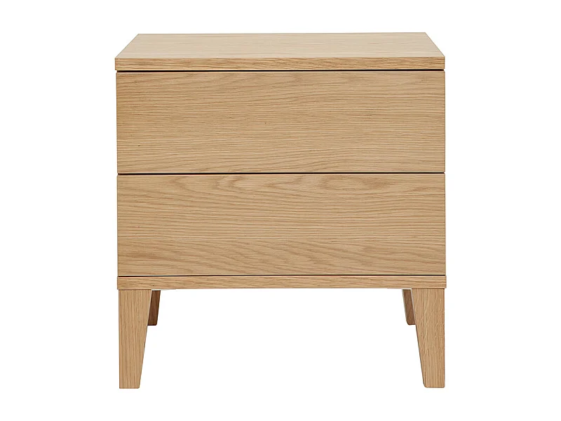 Table de chevet avec rangements 2 tiroirs scandinave bois clair chêne FREDDY